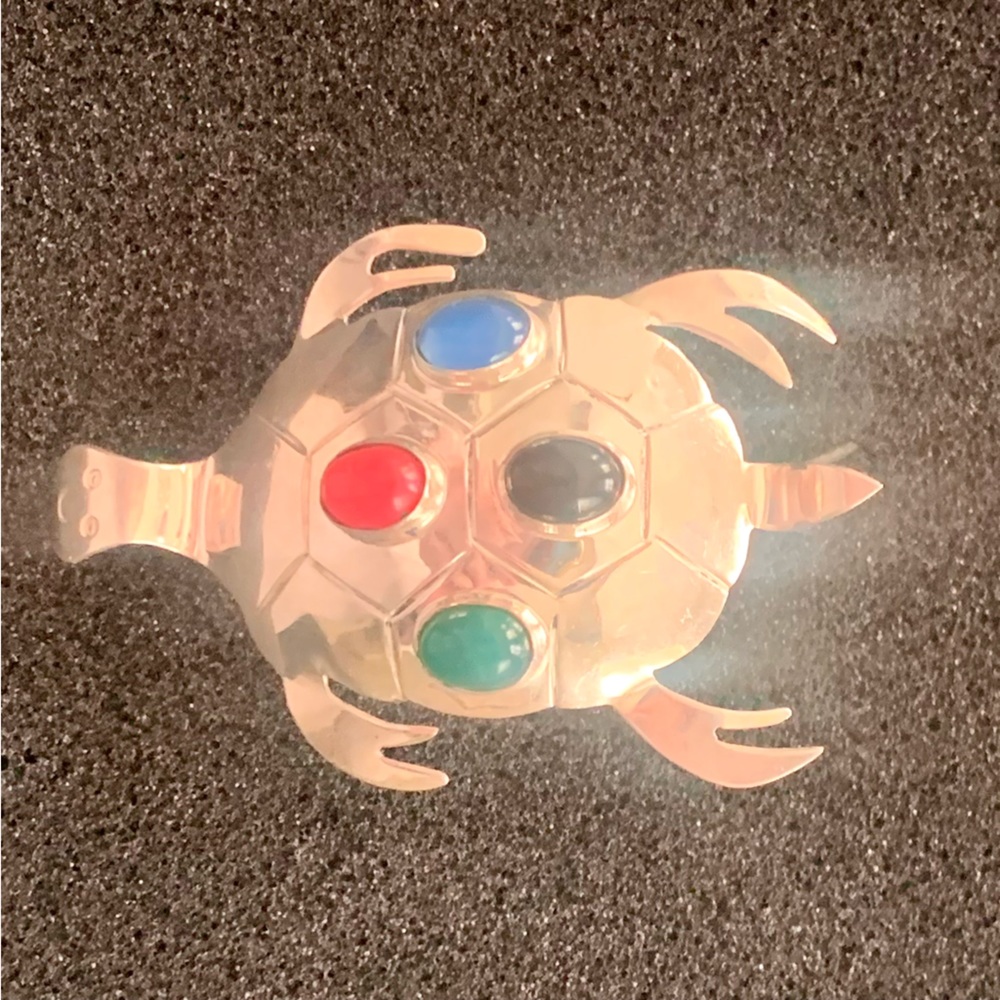 Sterling silver water turtle